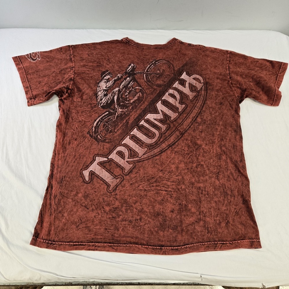 Triumph Motorcycle T-Shirt Mens XL UHL Works Reversible Red And Black - Picture 5 of 12